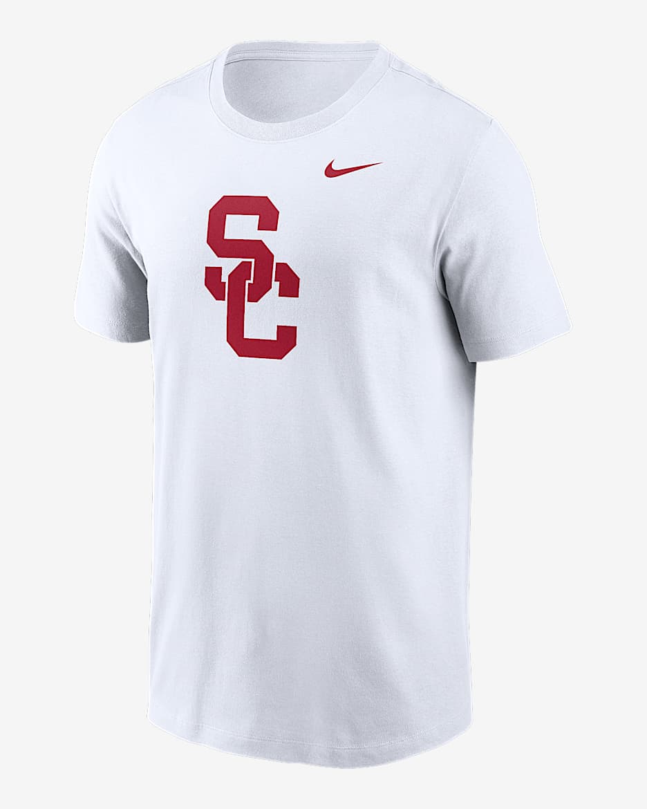 Playera universitaria Nike para hombre USC Trojans Primetime Logo - Blanco