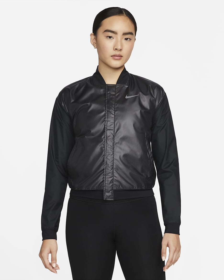 Nike Swoosh Run Women's Running Jacket - Black/White