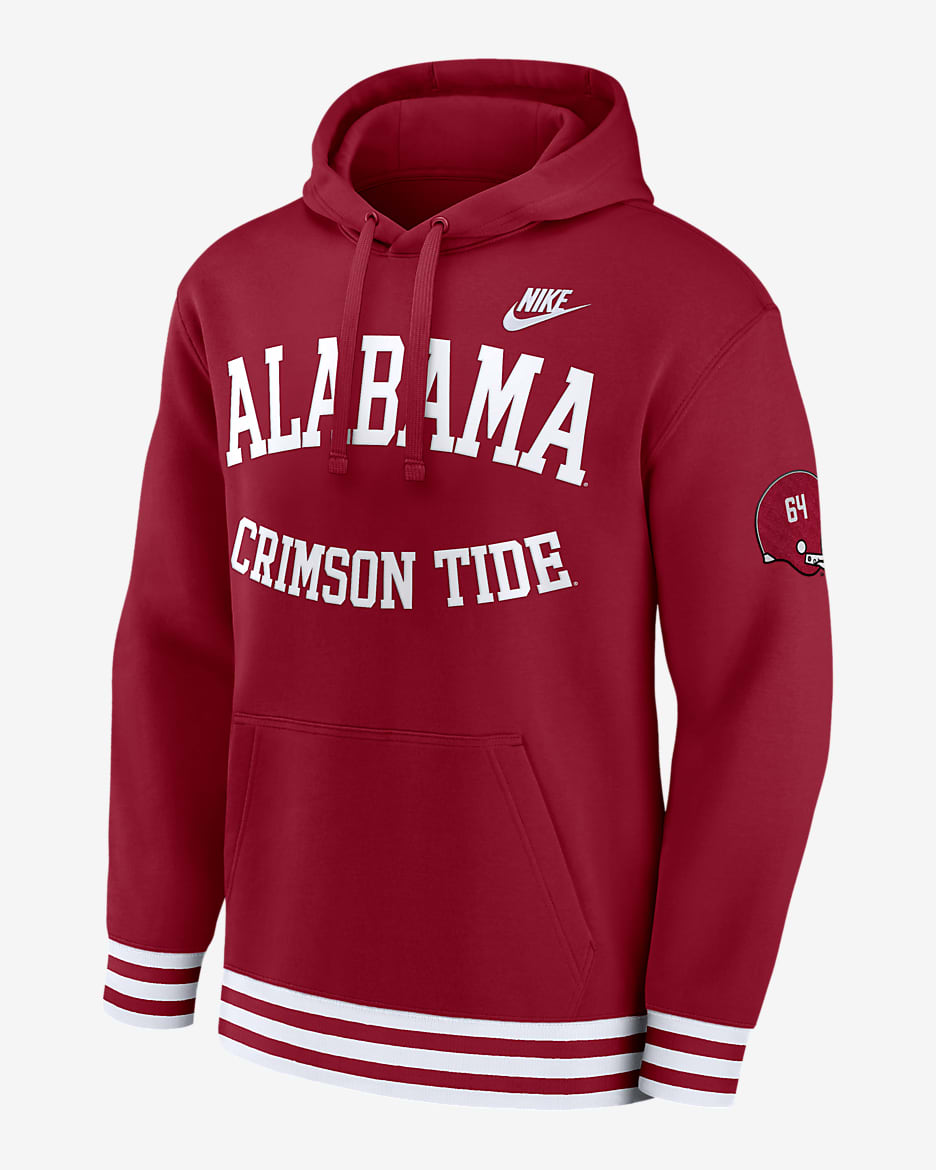 Alabama Crimson Tide Legacy Retro Men’s Nike College Pullover Hoodie - Team Crimson