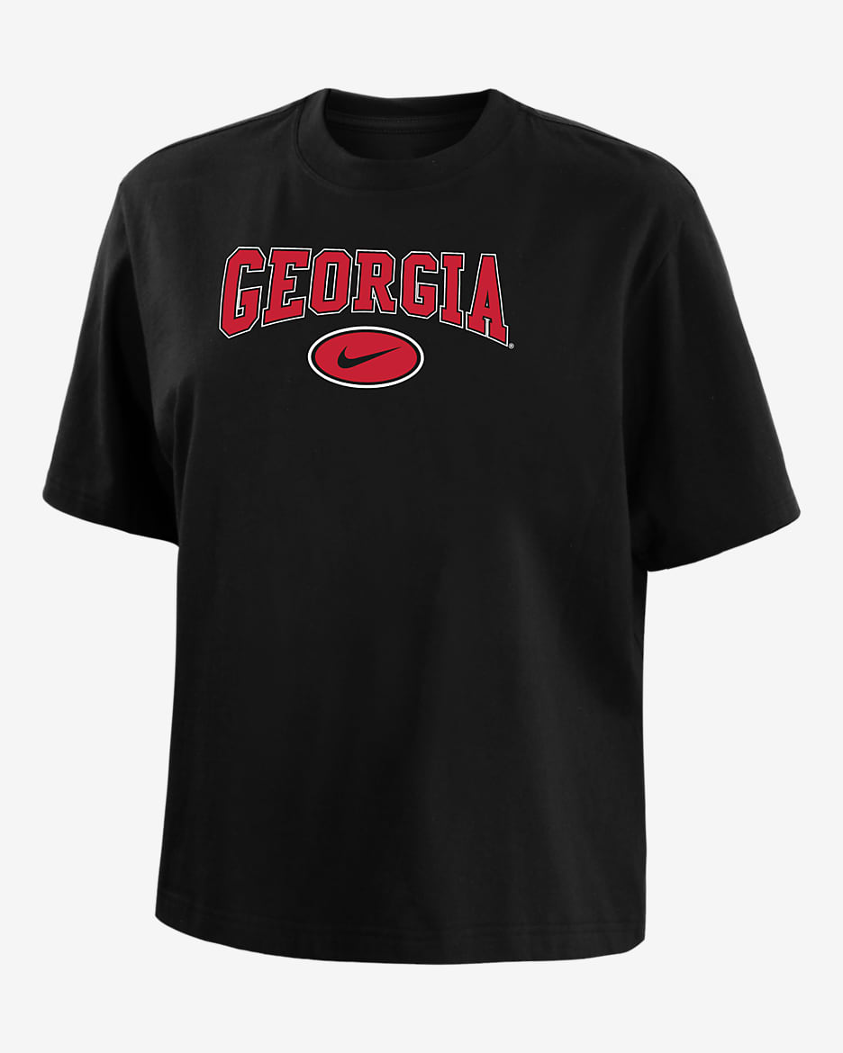 Georgia Women's Nike College Boxy T-Shirt - Black