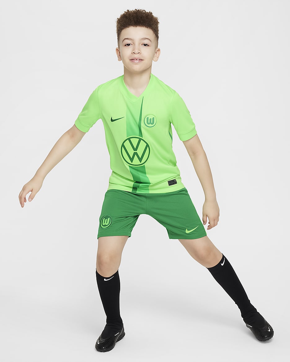 Primera equipación Stadium VfL Wolfsburgo 2024/25 Camiseta de fútbol de réplica Nike Dri-FIT - Niño/a - Sub Lime/Lucky Green/Sub Lime