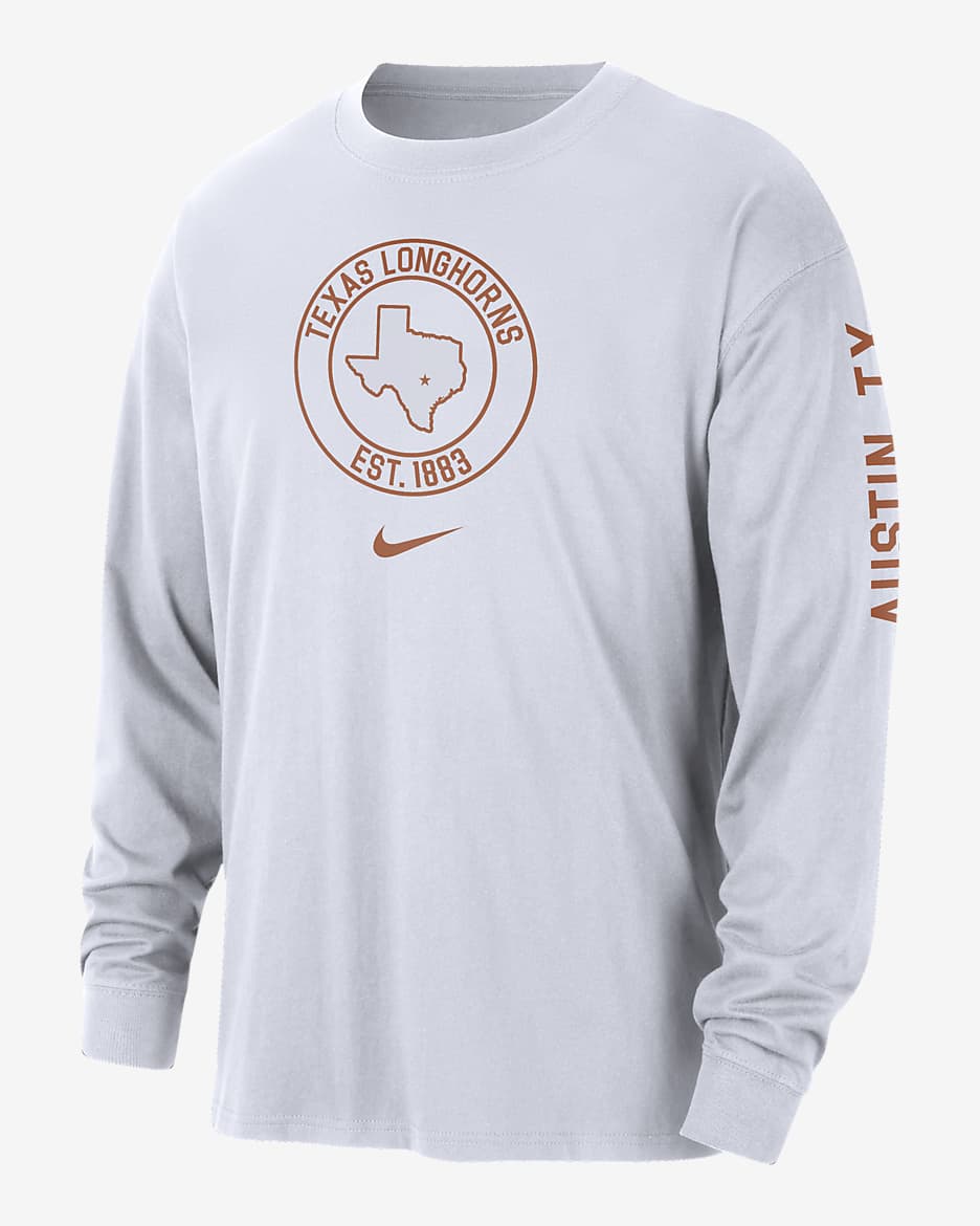 Texas Max90 Men's Nike College Long-Sleeve T-Shirt - White