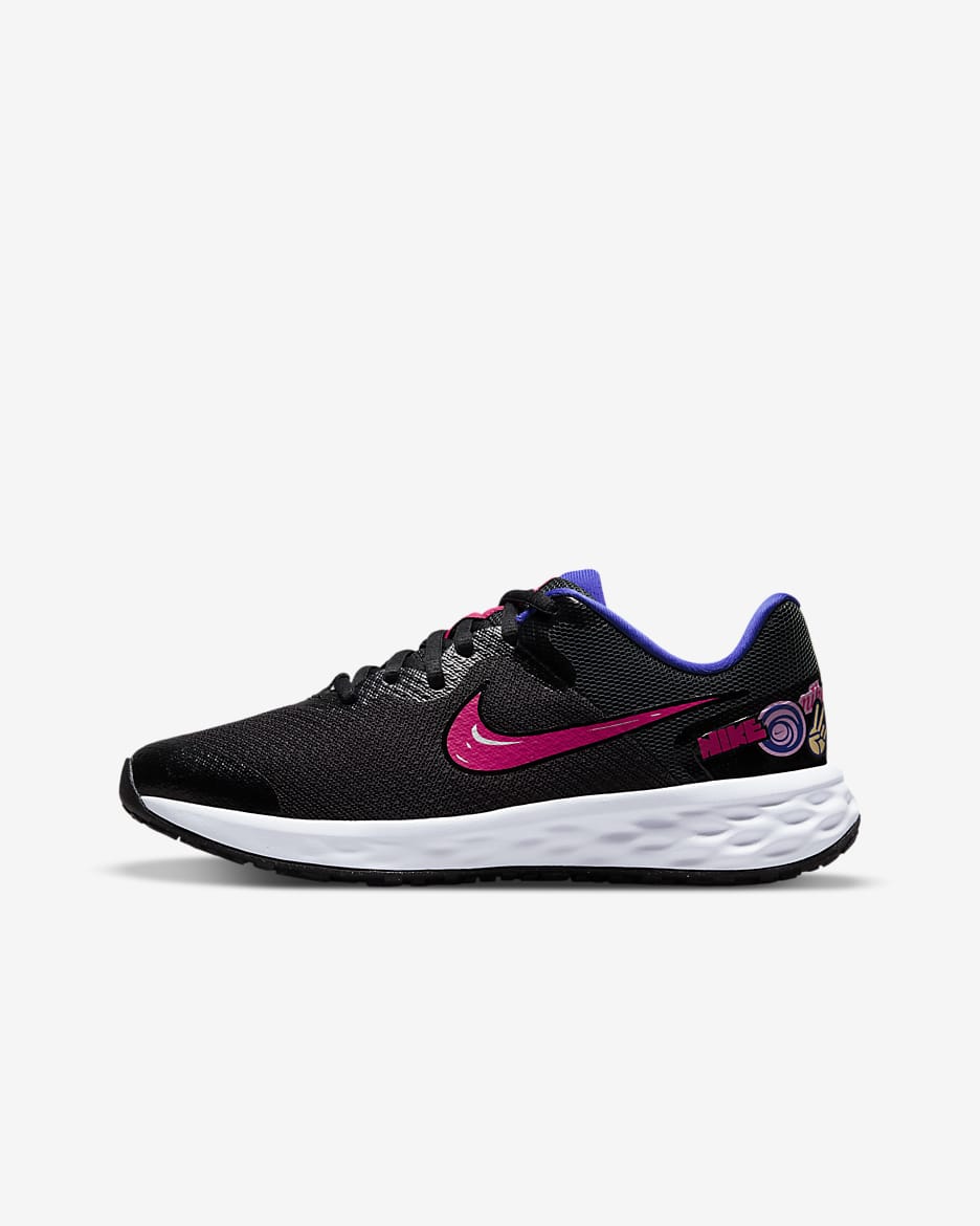 Calzado de running para carretera para niños talla grande Nike Revolution 6 SE - Negro/Lapislázuli/Baya intenso