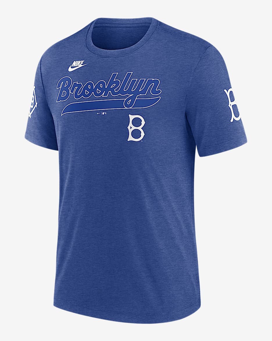 Brooklyn Dodgers Cooperstown Eras Men's Nike MLB T-Shirt - Blue Heather