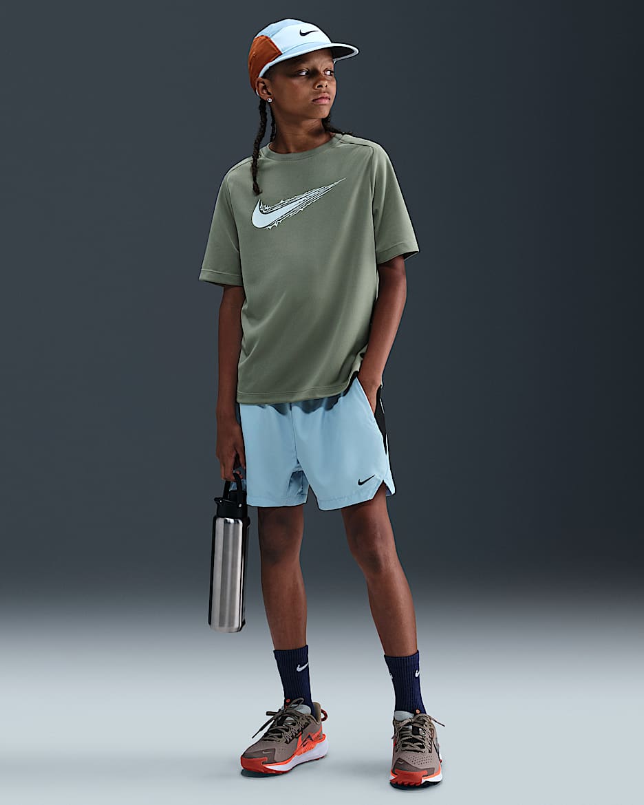 Vävda shorts Nike Multi Tech Dri-FIT för ungdom - Light Armory Blue/Svart