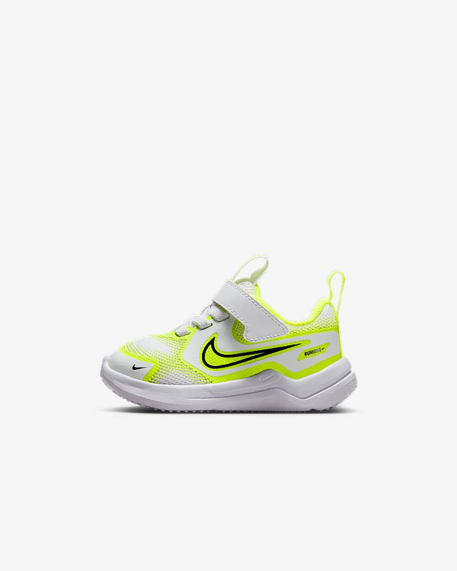 Nike Cosmic Runner-sko til babyer/småbørn - hvid/Volt/sort