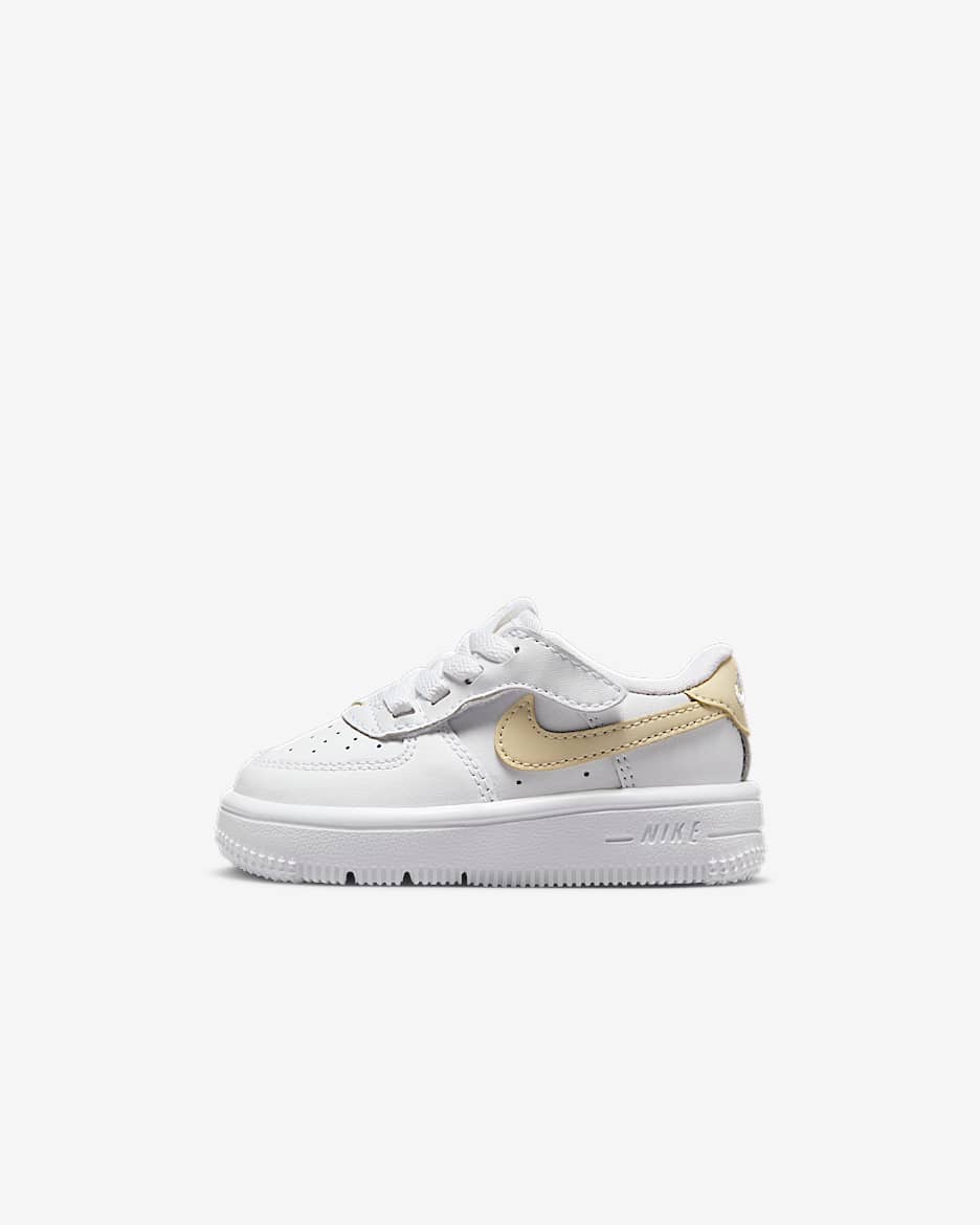 Nike Force 1 Low EasyOn Baby/Toddler Shoes - White/White/Light Khaki