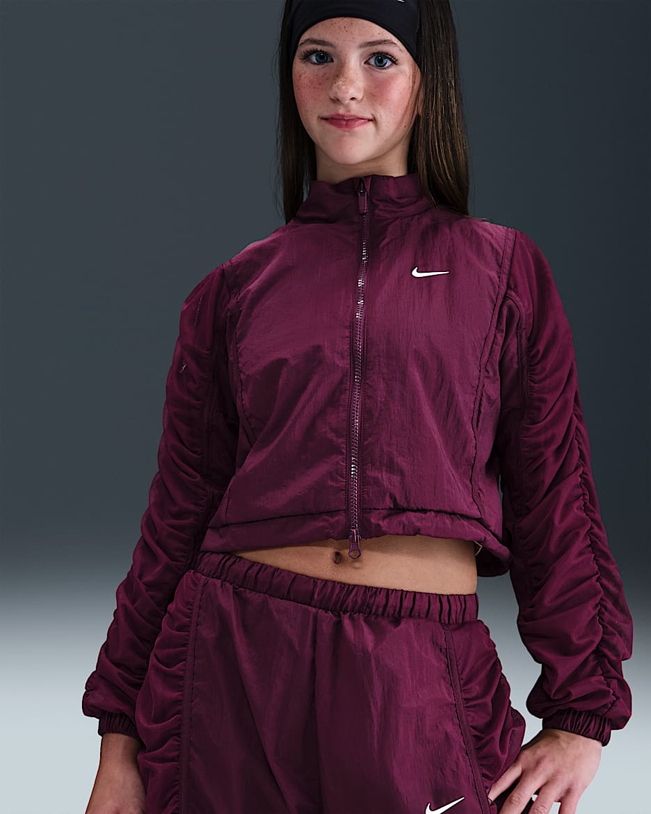 Nike Sportswear Girls' Woven Jacket - Bordeaux