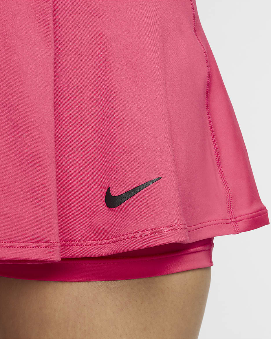 Jupe à volants NikeCourt Dri-FIT Victory pour femme - Aster Pink/Noir