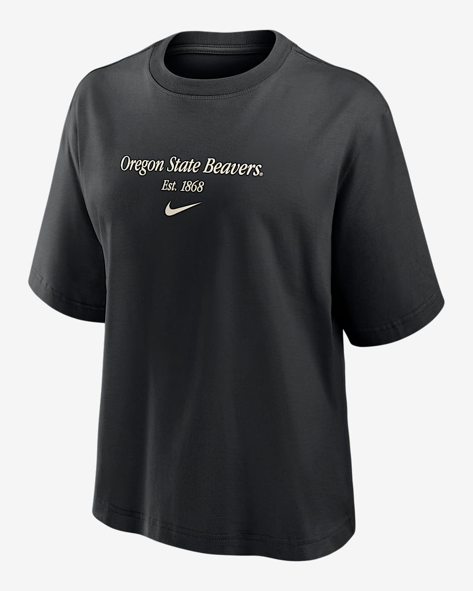 Oregon State Authentics Women's Nike College Boxy T-Shirt - Black