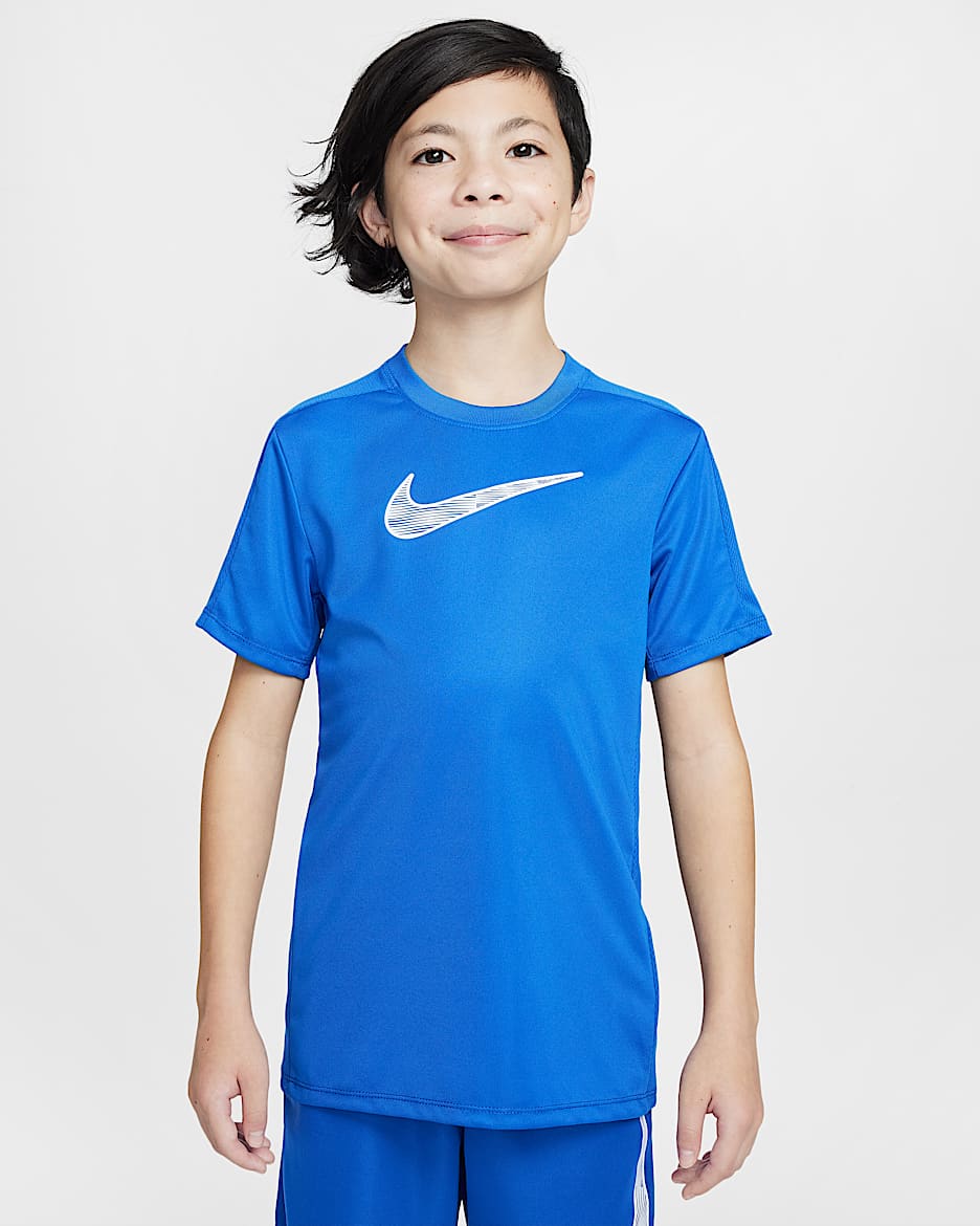 Nike Trophy23 Dri-FIT top met korte mouwen voor kids - Game Royal/Game Royal/Wit