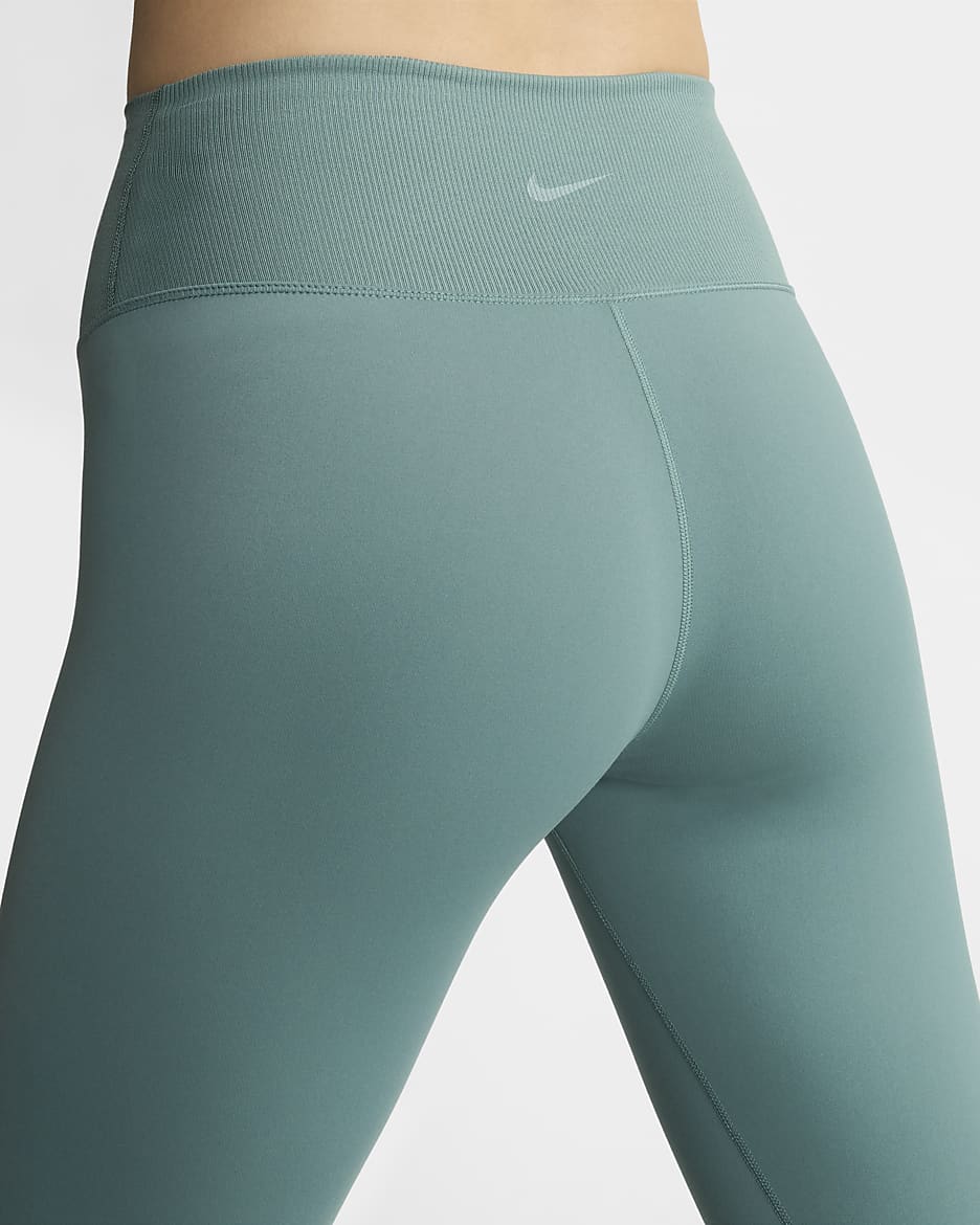 Nike One Rib Women's High-Waisted 7/8 Leggings - Bicoastal/White