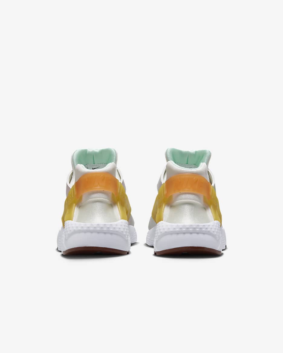 Nike Huarache Run Older Kids' (Boys') Shoes - Sail/White/Safety Orange/Topaz Gold