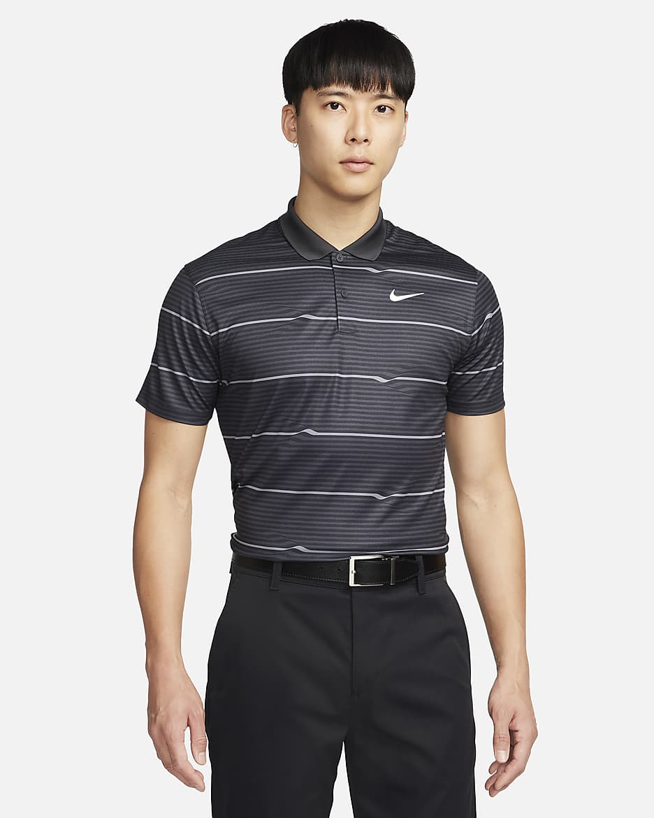 Nike Victory Men's Dri-FIT Golf Polo - Black/Dark Smoke Grey/White