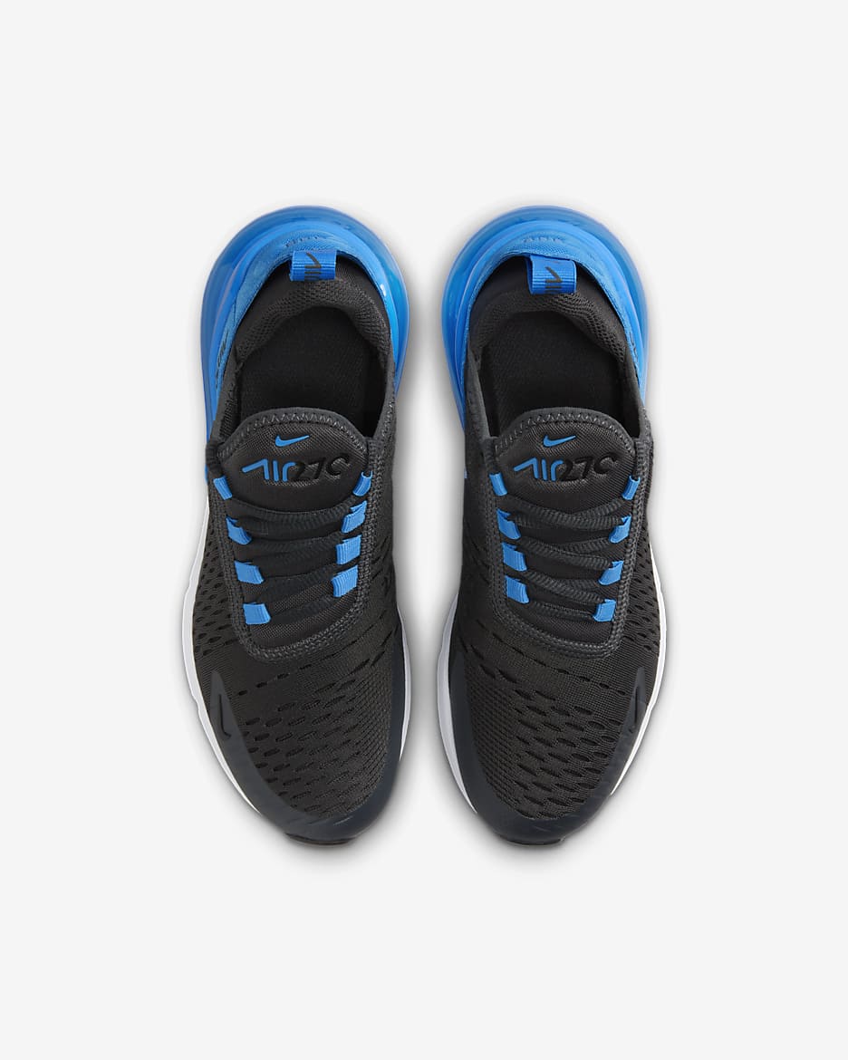 Nike Air Max 270 Older Kids' Shoes - Anthracite/Black/White/Light Photo Blue