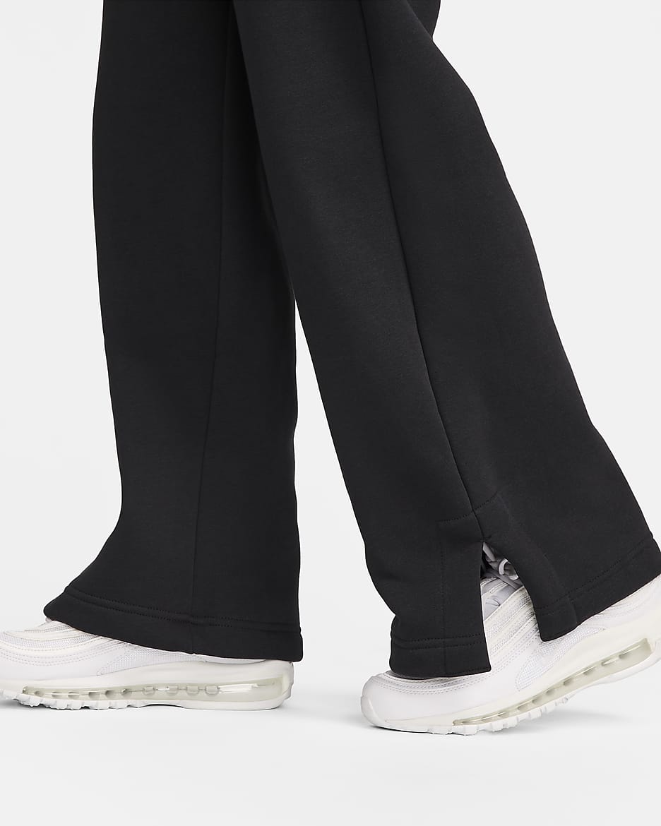 Nike Sportswear Phoenix Fleece Women's High-Waisted Wide-Leg Tracksuit Bottoms - Black/Sail