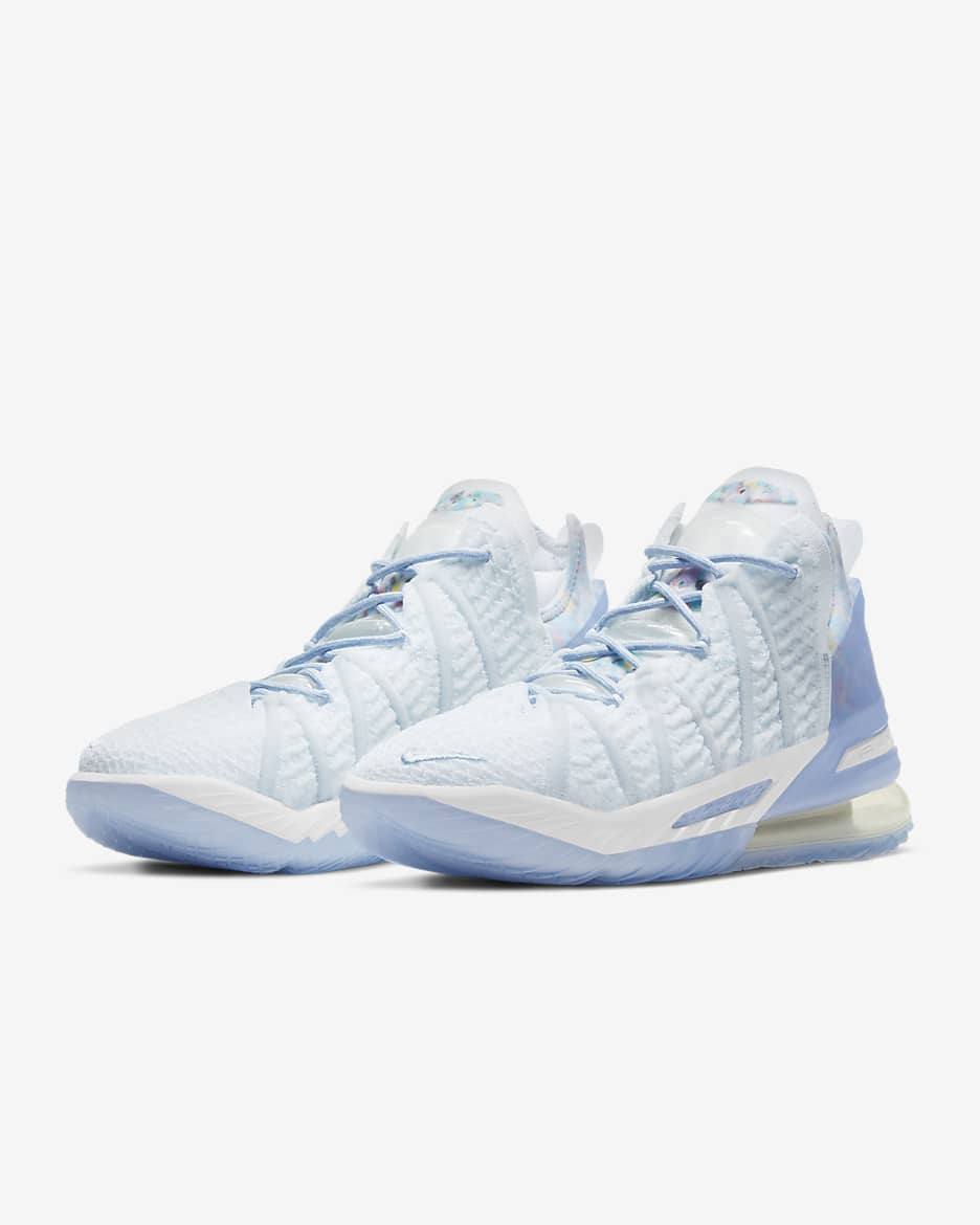 LeBron 18 Basketball Shoe - Blue Tint/Clear/White