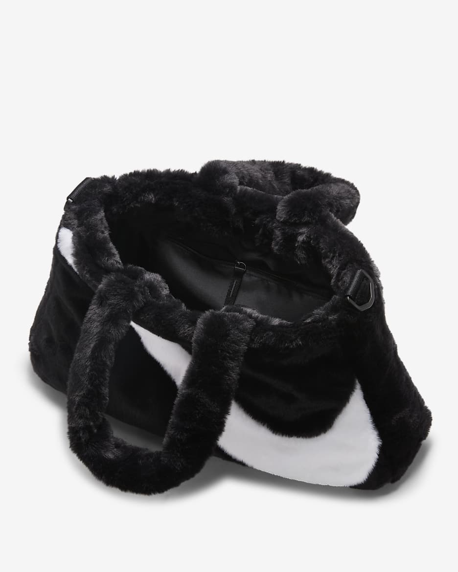 Nike Sportswear Faux Fur Tote (10L) - Black/Black/White