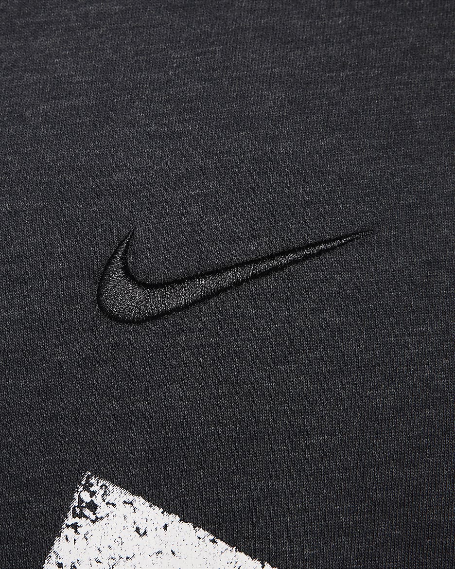 Nike Primary Swoosh Men's Dri-FIT Short-Sleeve Versatile Top - Black/Anthracite/Heather/Black