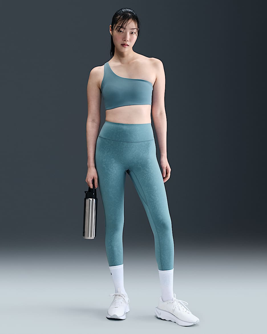 Nike Universa Women's Medium-Support High-Waisted 7/8 Floral Leggings - Smoky Blue/Ash Green