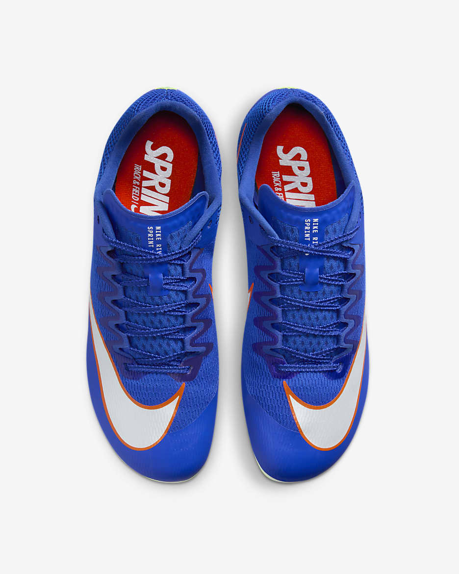 Nike Rival Sprint Track & Field Sprinting Spikes - Racer Blue/Lime Blast/Safety Orange/White