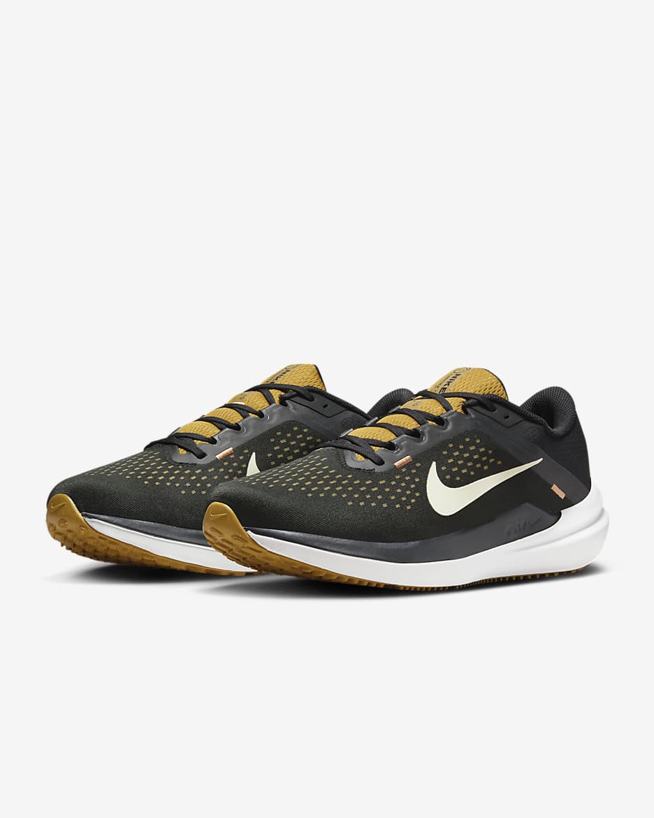 Nike Winflo 10 Men's Road Running Shoes - Black/Bronzine/Amber Brown/Olive Aura