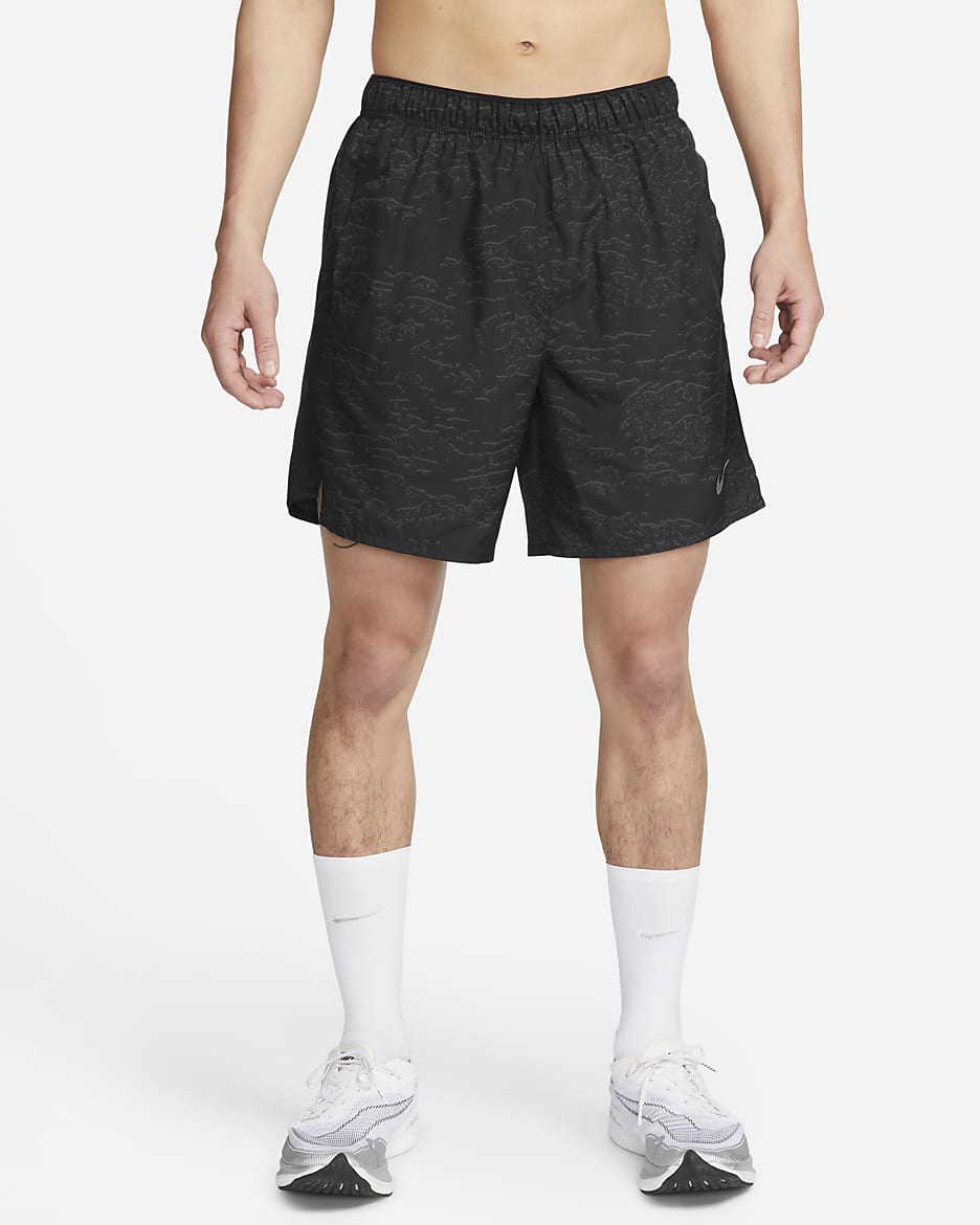 ナイキ Dri-FIT ラン ディビジョン チャレンジャー メンズ 18cm ランニングショートパンツ (インナー付き) - ブラック