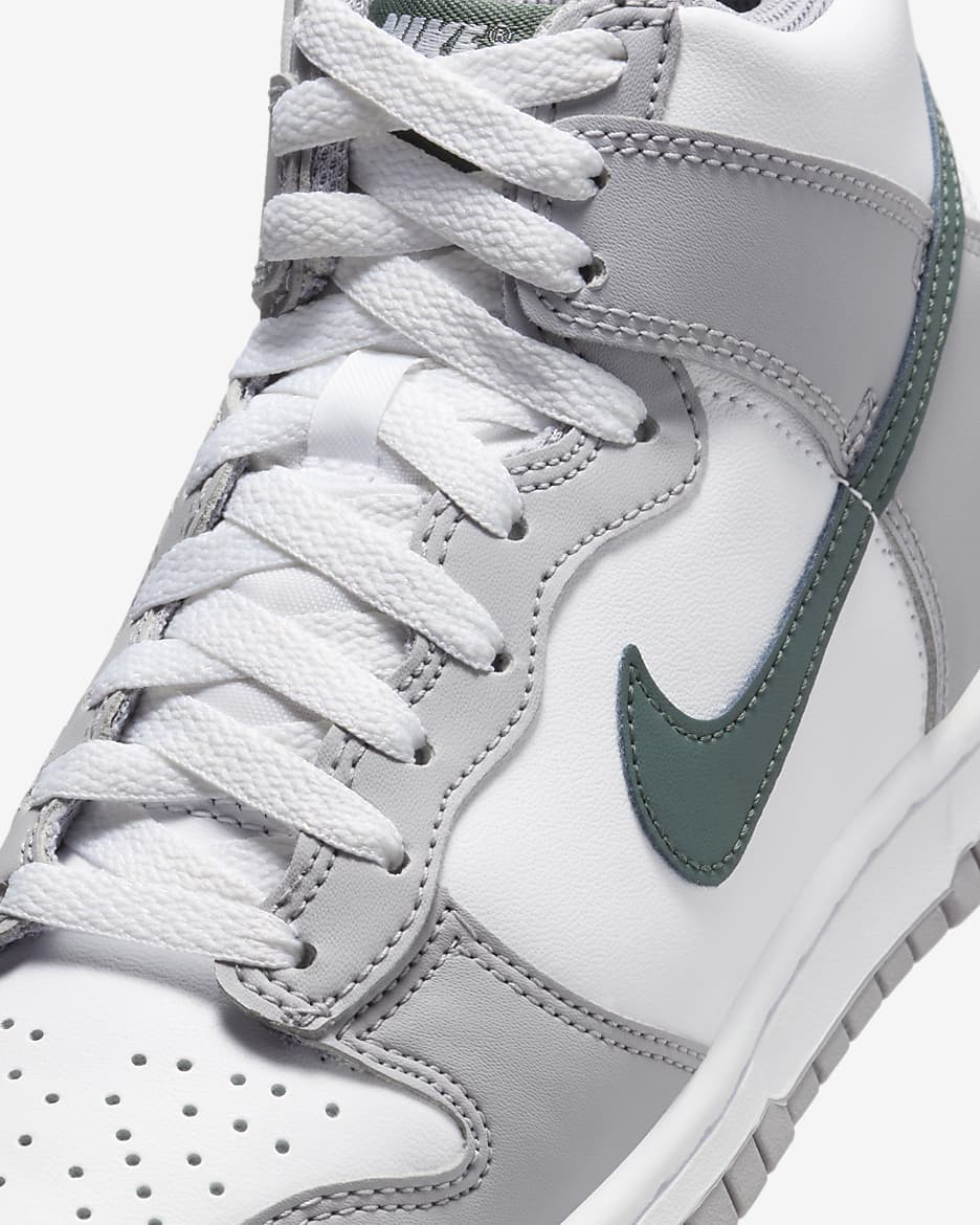 Buty dla dużych dzieci Nike Dunk High - Biel/Cement Grey/Vintage Green