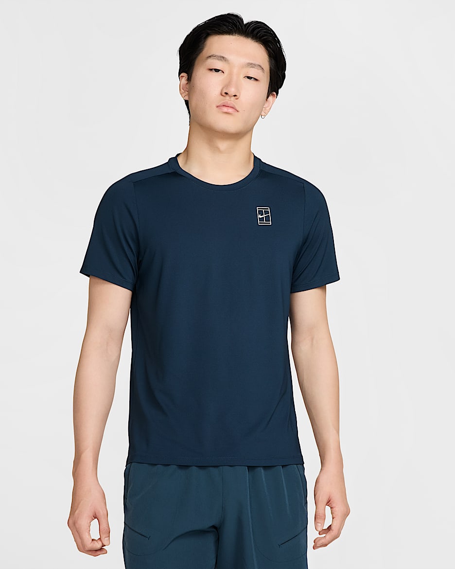 NikeCourt Advantage Men's Dri-FIT Tennis Top - Armoury Navy/White