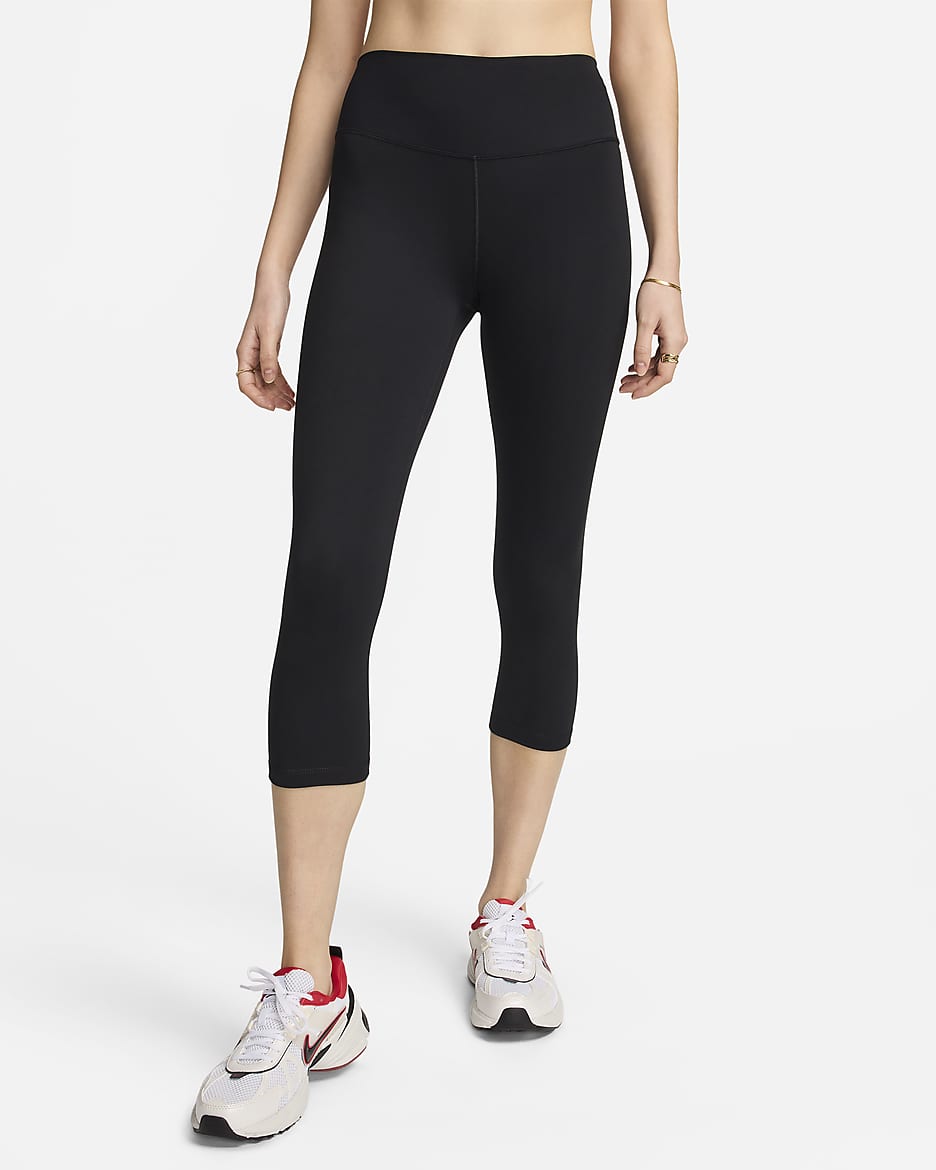 เลกกิ้ง 5 ส่วนเอวสูงผู้หญิง Nike One - ดำ/ดำ