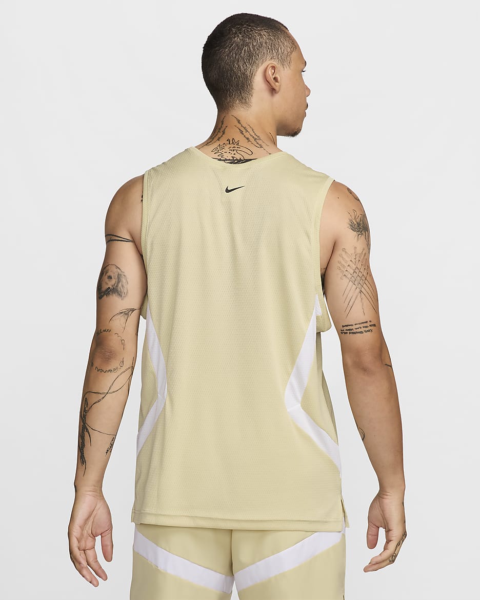 Maillot de basket Dri-FIT Nike Icon pour homme - Team Gold/Blanc/Team Gold/Noir