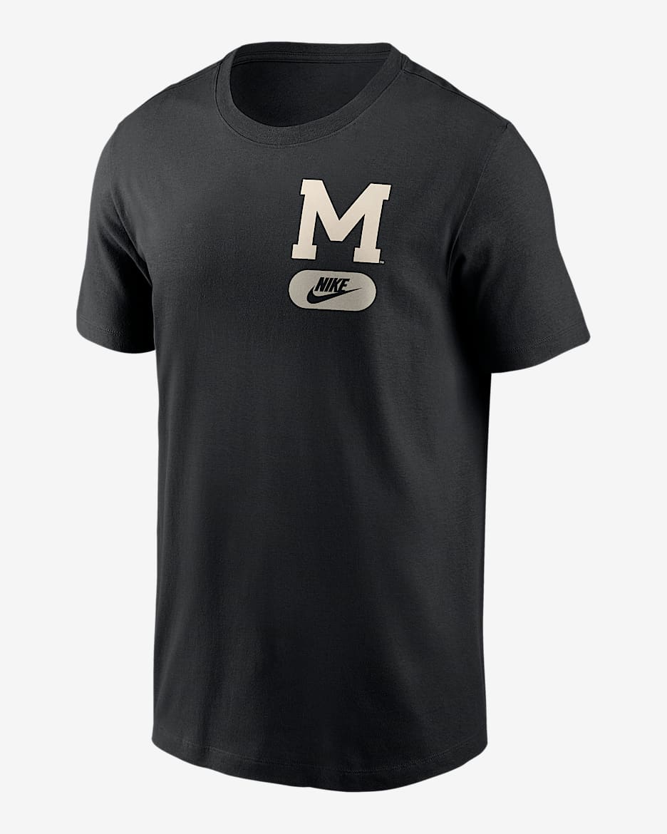Michigan 2-Hit Men's Nike College T-Shirt - Black