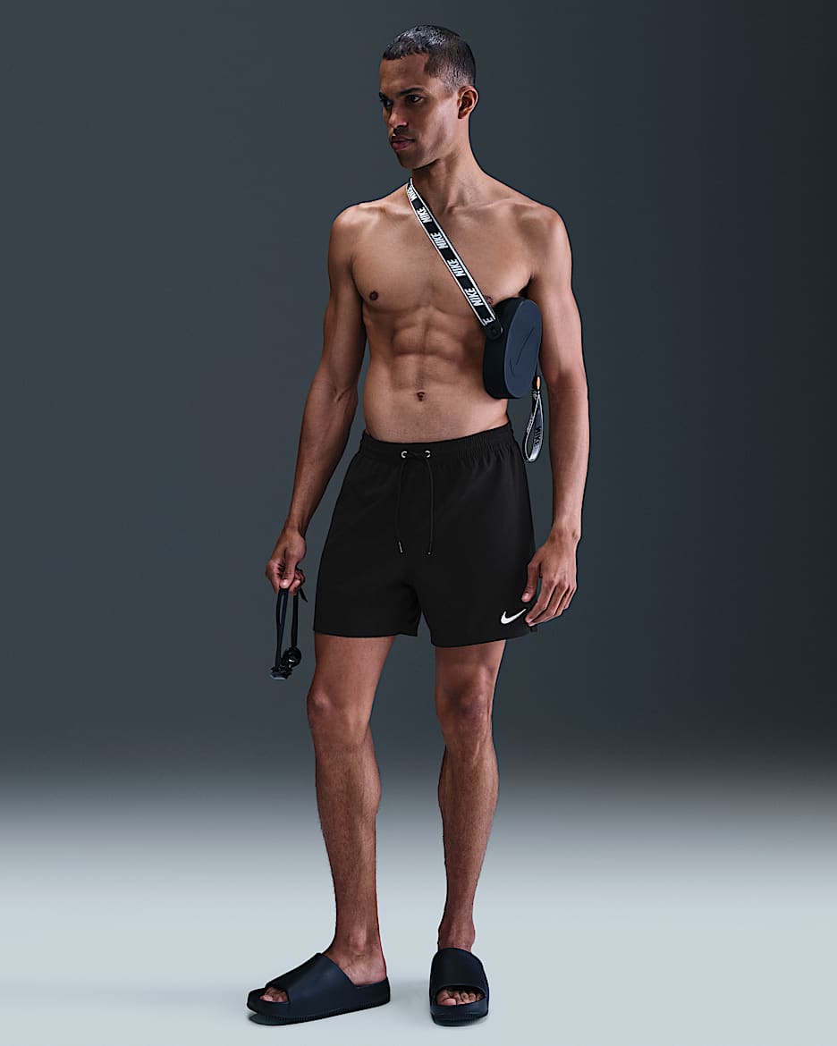 Shorts de vóleibol de 13 cm con ropa interior tipo bóxer para hombre Nike Swim Breaker - Negro