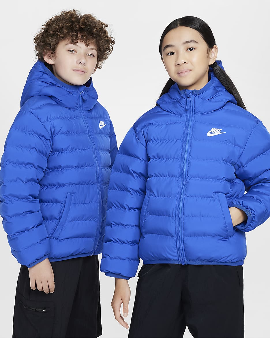 Veste à capuche ample Nike Sportswear Lightweight Synthetic Fill pour ado - Game Royal/Game Royal/Blanc
