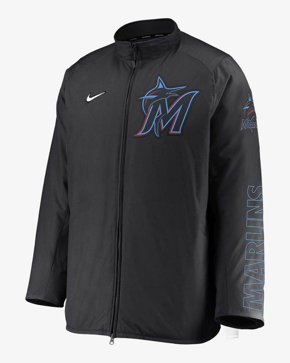 Nike Dugout (MLB Miami Marlins) Men's Full-Zip Jacket - Black