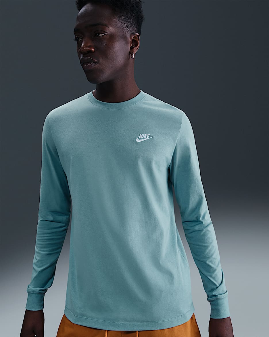 Playera de manga larga para hombre Nike Sportswear Club - Denim turquesa