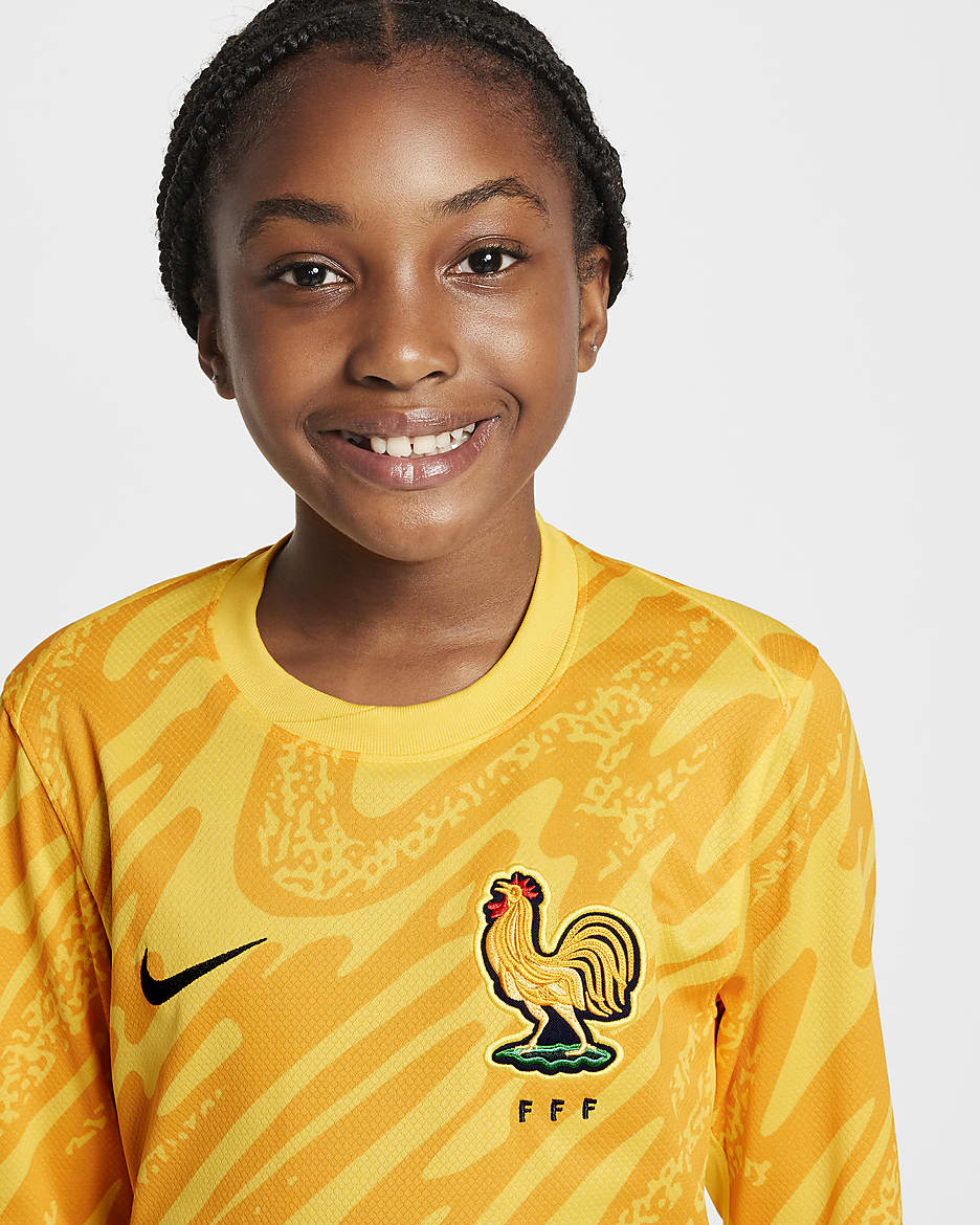 FFF (Women's Team) 2024/25 Stadium Goalkeeper Older Kids' Nike DriFIT