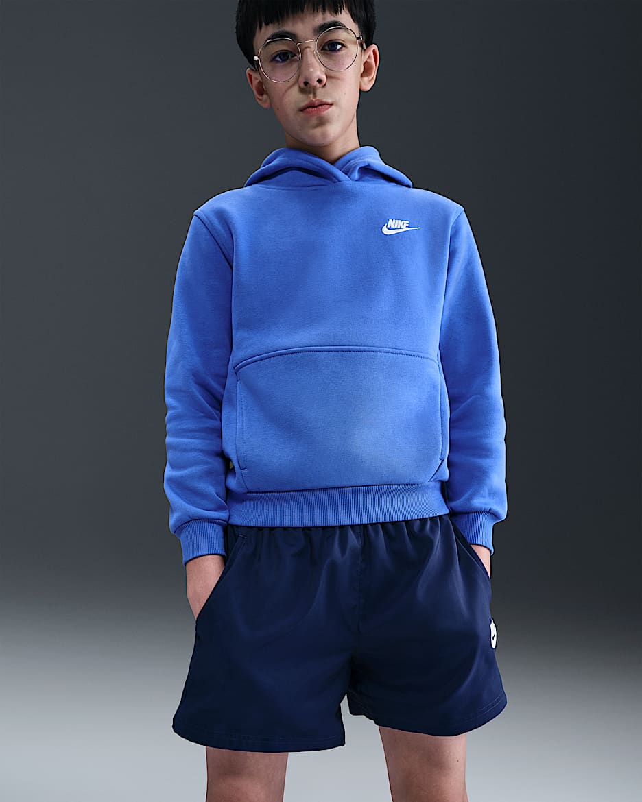Sweat à capuche Nike Sportswear Club Fleece pour ado - Comet Blue/Blanc