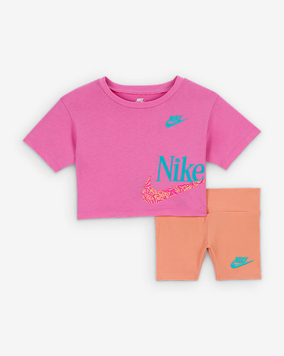 Nike Baby (12-24M) Wild Flower Boxy T-Shirt and Shorts Set - Apricot Agate