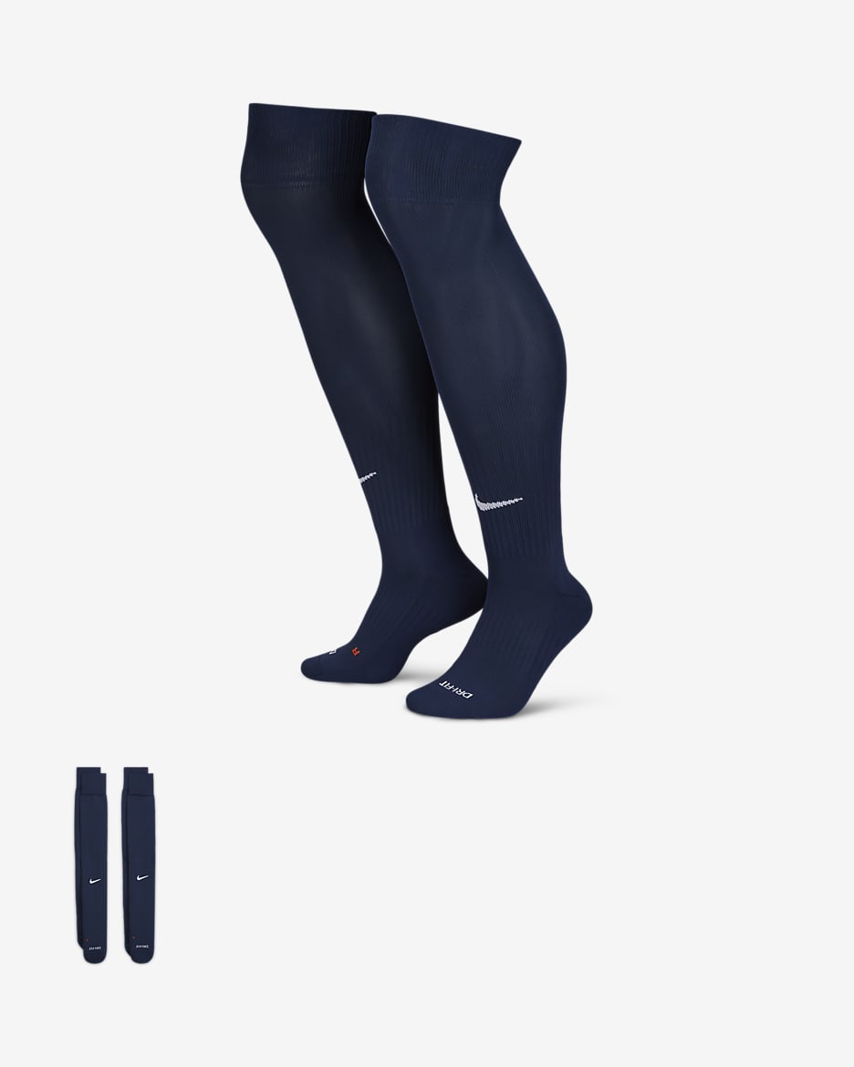 Calcetines de Béisbol/Softbol hasta la rodilla para niños (2 pares) Nike Swoosh Nike - Azul marino universitario/Blanco