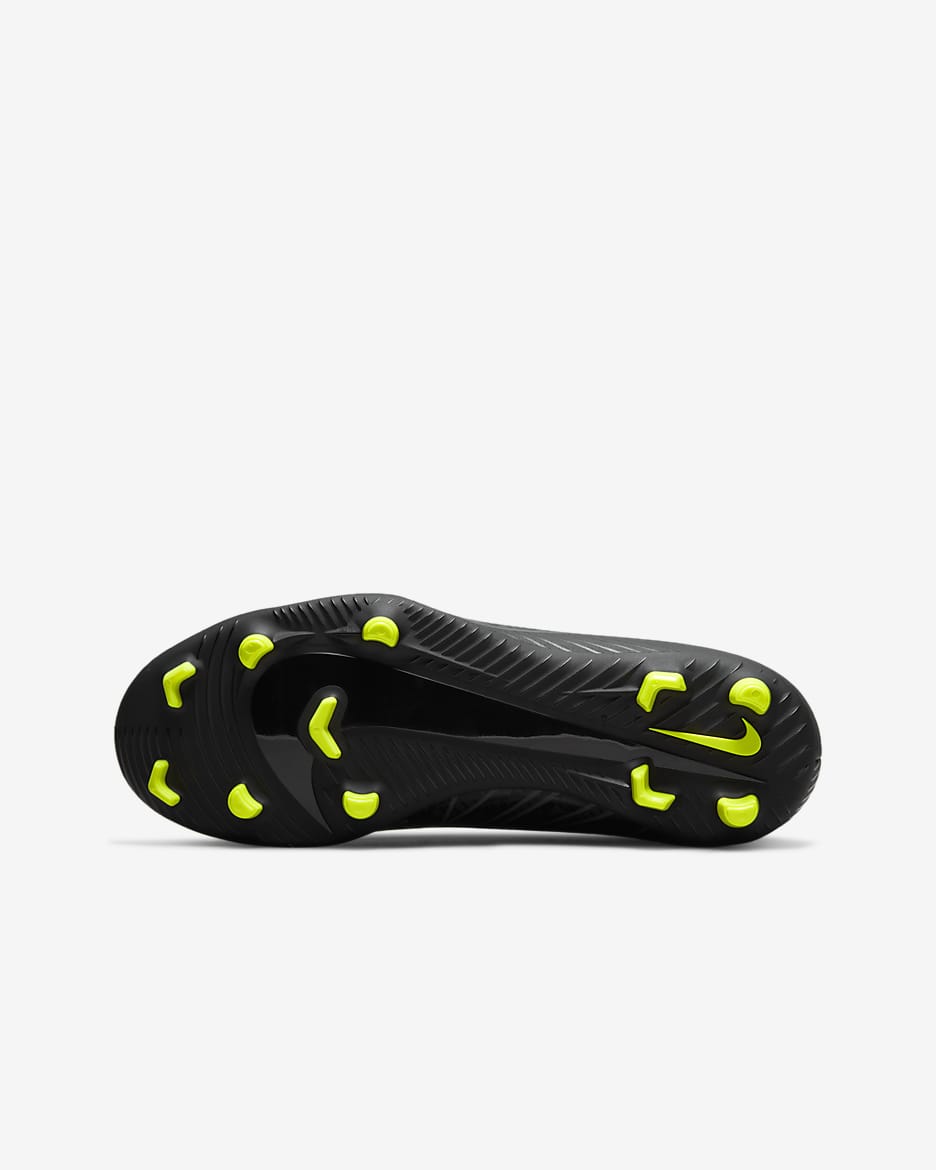 Nike Jr. Mercurial Superfly 9 Club Younger/Older Kids' Multi-Ground High-Top Football Boot - Black/Summit White/Volt/Dark Smoke Grey