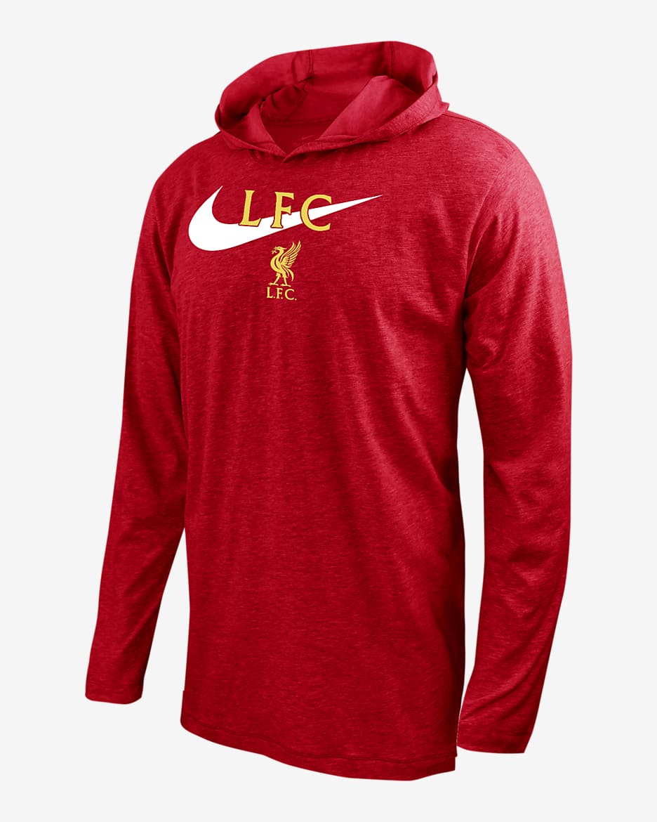 Liverpool FC Men's Nike Soccer Long-Sleeve Hooded T-Shirt - University Red