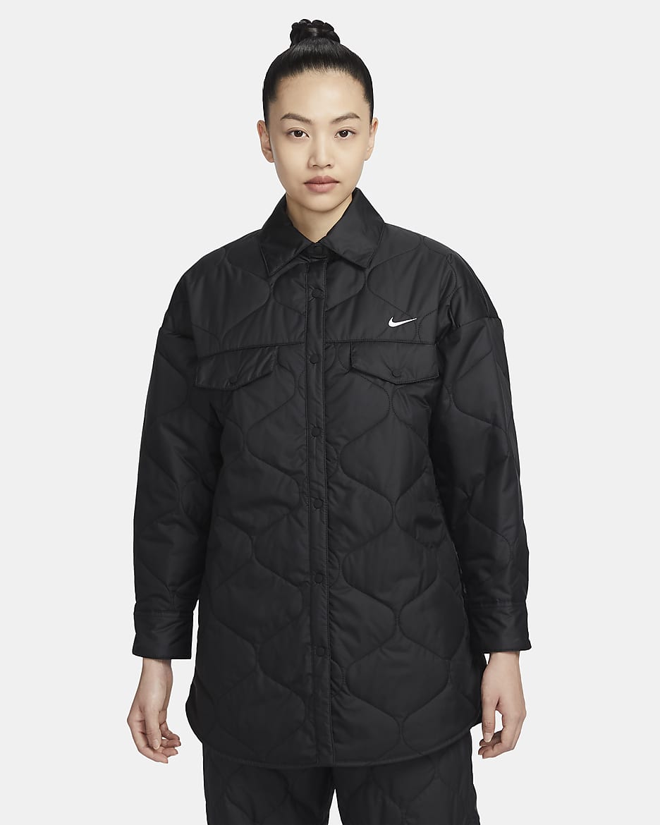 Nike Sportswear Essential Women's Quilted Trench - Black/White