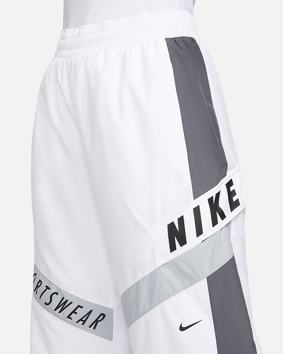 Nike Sportswear damesbroek met hoge taille - Wit/Iron Grey/Light Pumice