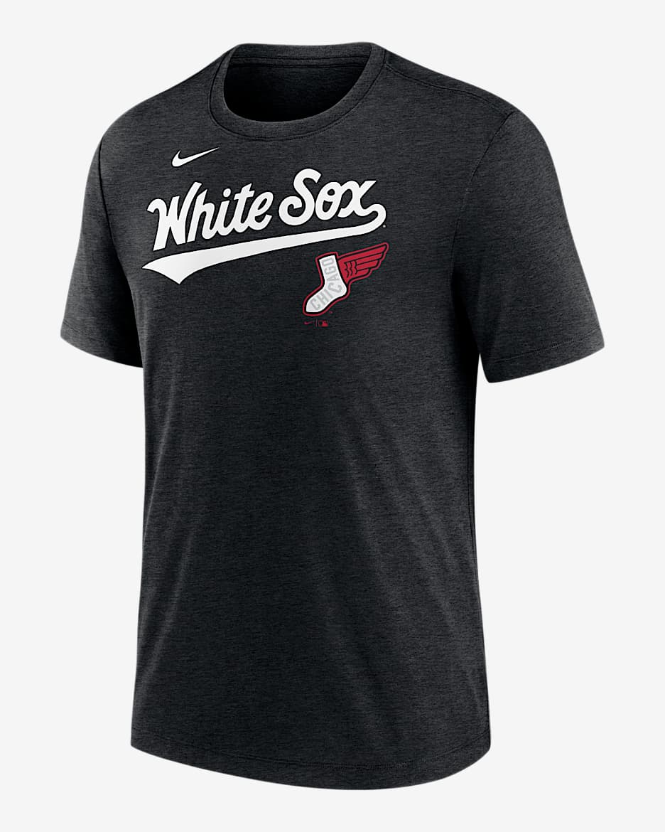 Playera Nike de la MLB para hombre Chicago White Sox City Connect - Negro jaspeado