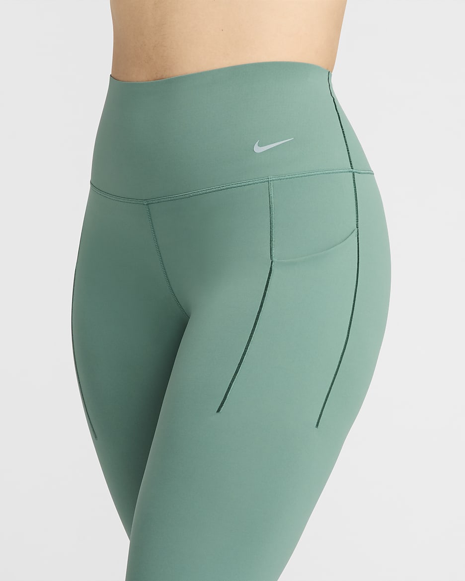 Leggings de 7/8 de tiro alto y sujeción media con bolsillos para mujer Nike Universa - De costa a costa