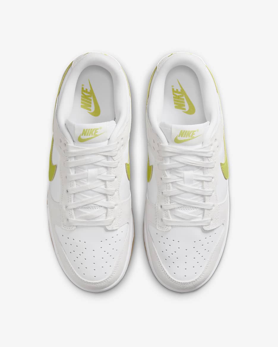 Nike Dunk Low Women's Shoes - White/Gum Yellow/Bright Cactus