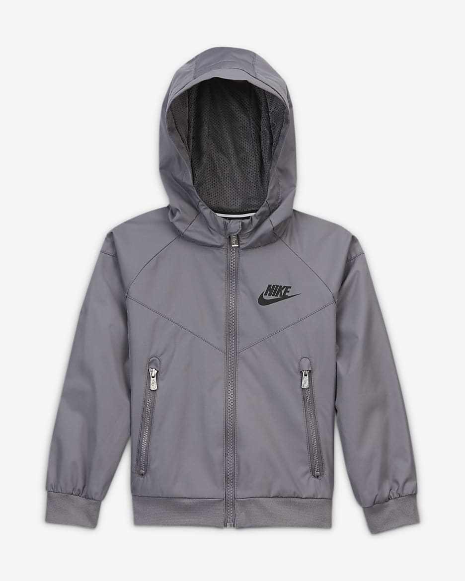 Chamarra infantil con cierre completo Nike Sportswear Windrunner - Gris humo