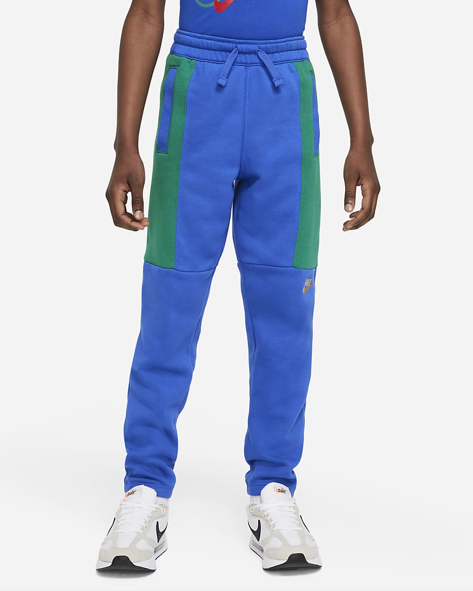 Nike Sportswear Big Kids' (Boys') Pants - Game Royal/Malachite/Yellow Ochre/Yellow Ochre