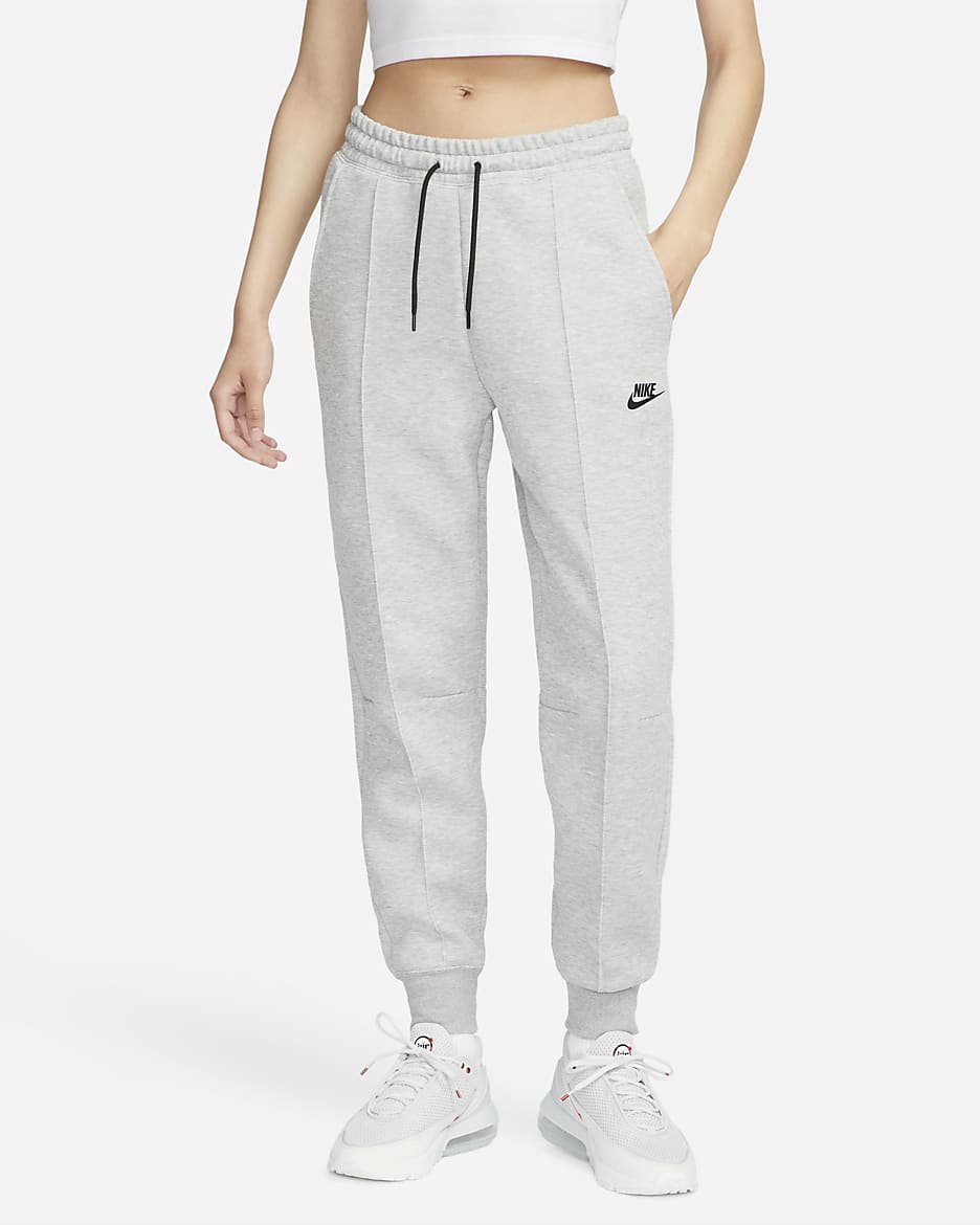 Pantalon de jogging taille mi-haute Nike Sportswear Tech Fleece pour femme - Dark Grey Heather/Noir